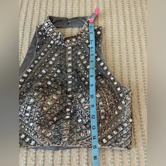 Blonde Nites - Embellished Halter Crop Top - Size 3 - Picture 3 of 7